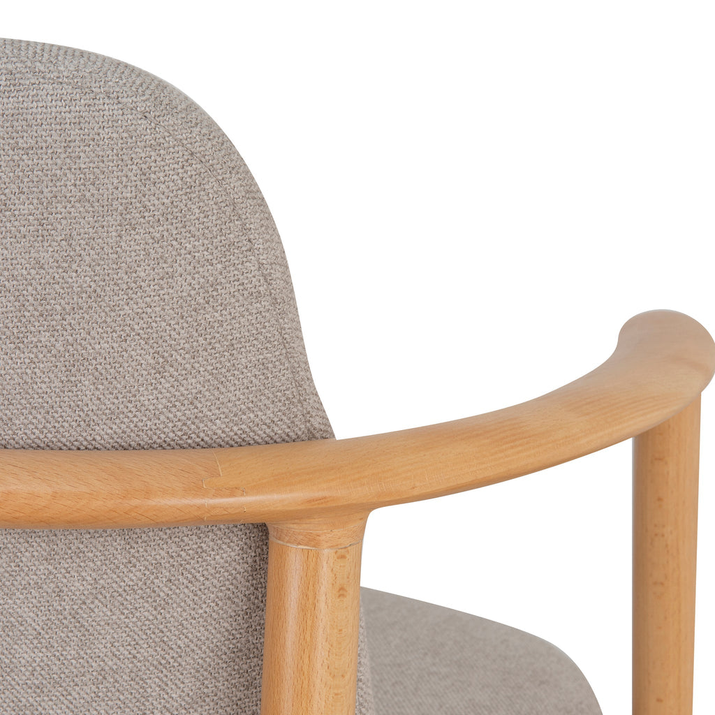 of 2 - CDC10055-SDx2 Natural Dining Armchair - Grey Seat