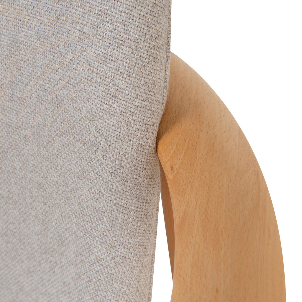 of 2 - CDC10055-SDx2 Natural Dining Armchair - Grey Seat