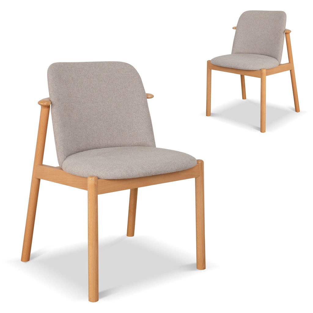 Natural Verona Dining Chair - Grey Seat (Set of 2)