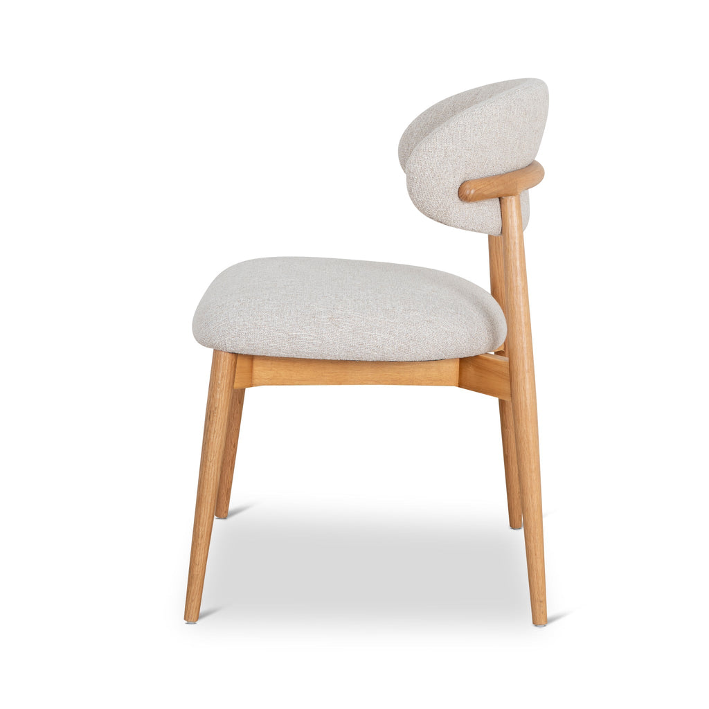 Coastal Beige Verona Dining Chair - Natural Oak