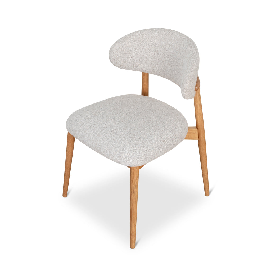 Coastal Beige Verona Dining Chair - Natural Oak