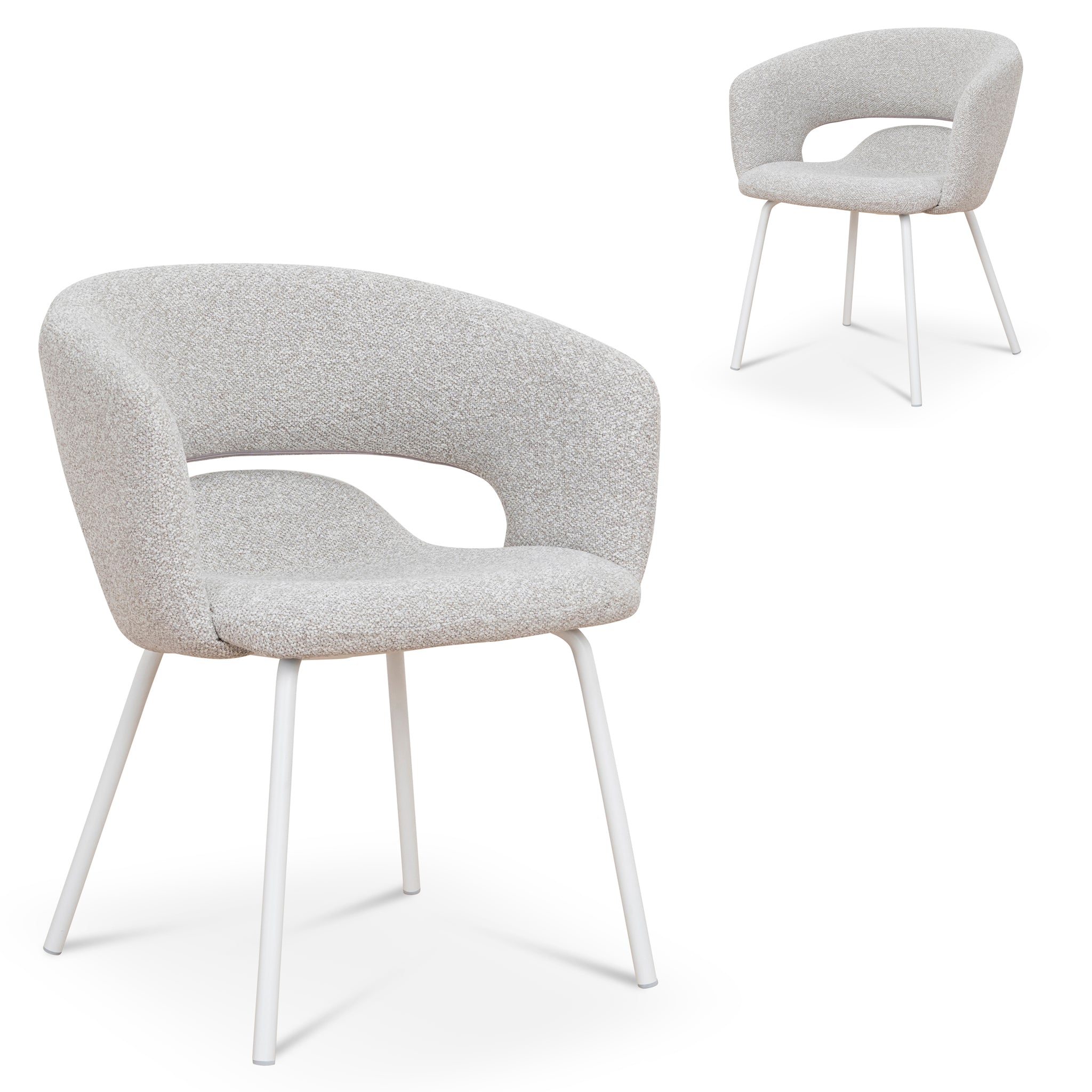 White Verona Dining Chair - Clay Grey (Set of 2)