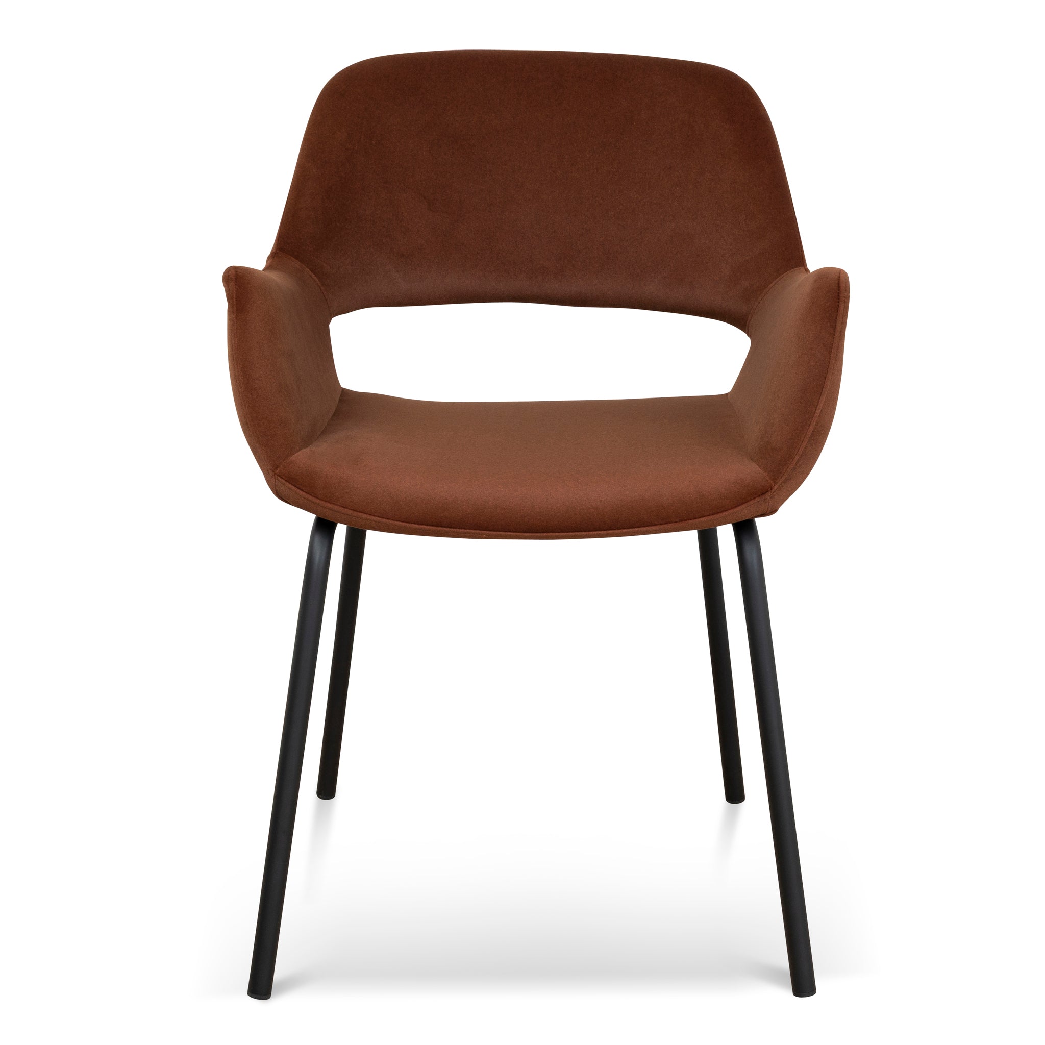 Black Verona Dining Chair - Burnt Brown Seat (Set of 2)