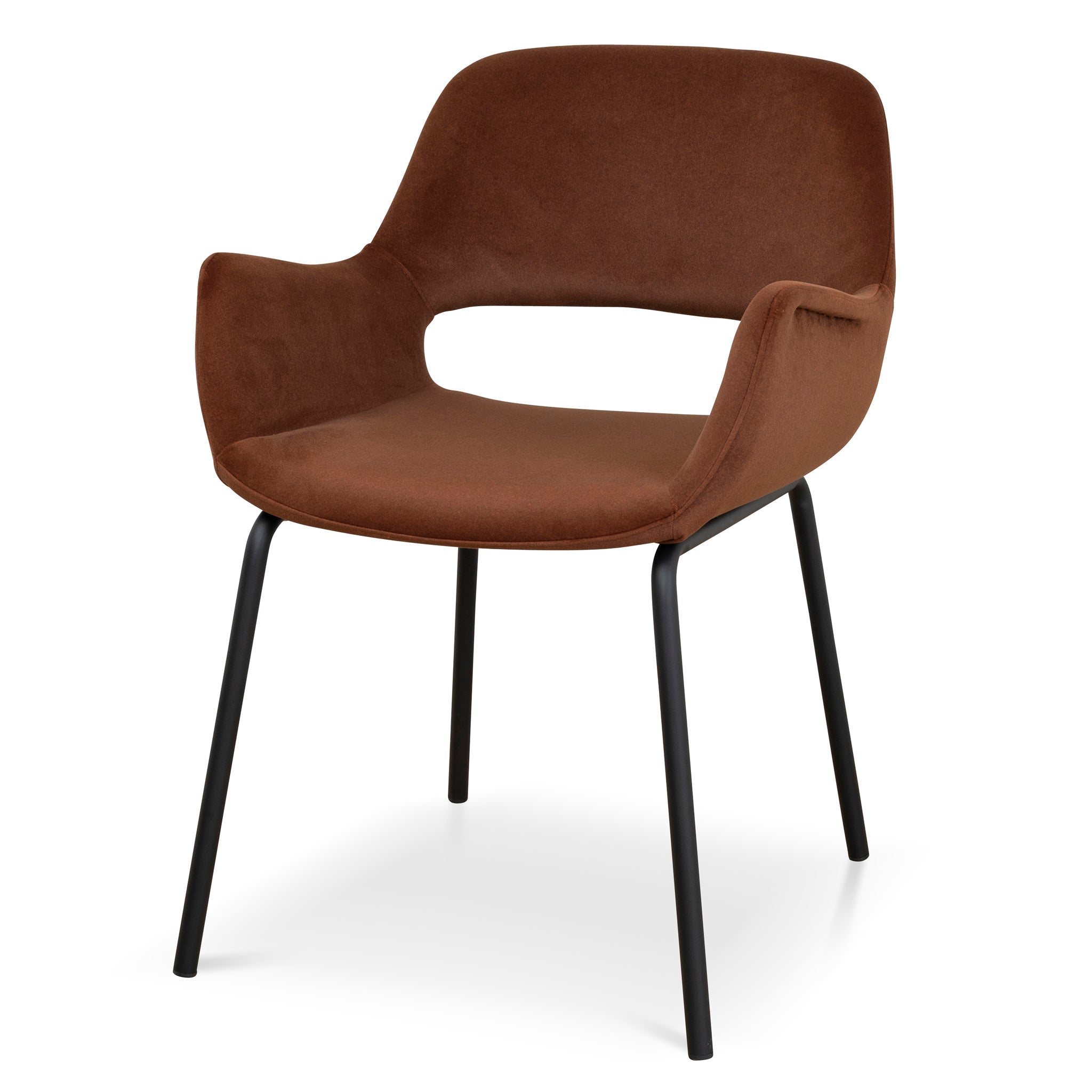 Black Verona Dining Chair - Burnt Brown Seat (Set of 2)