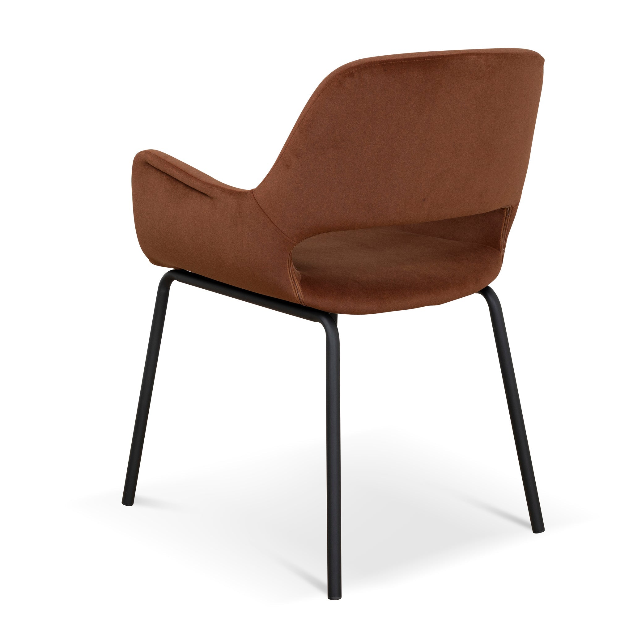 Black Verona Dining Chair - Burnt Brown Seat (Set of 2)