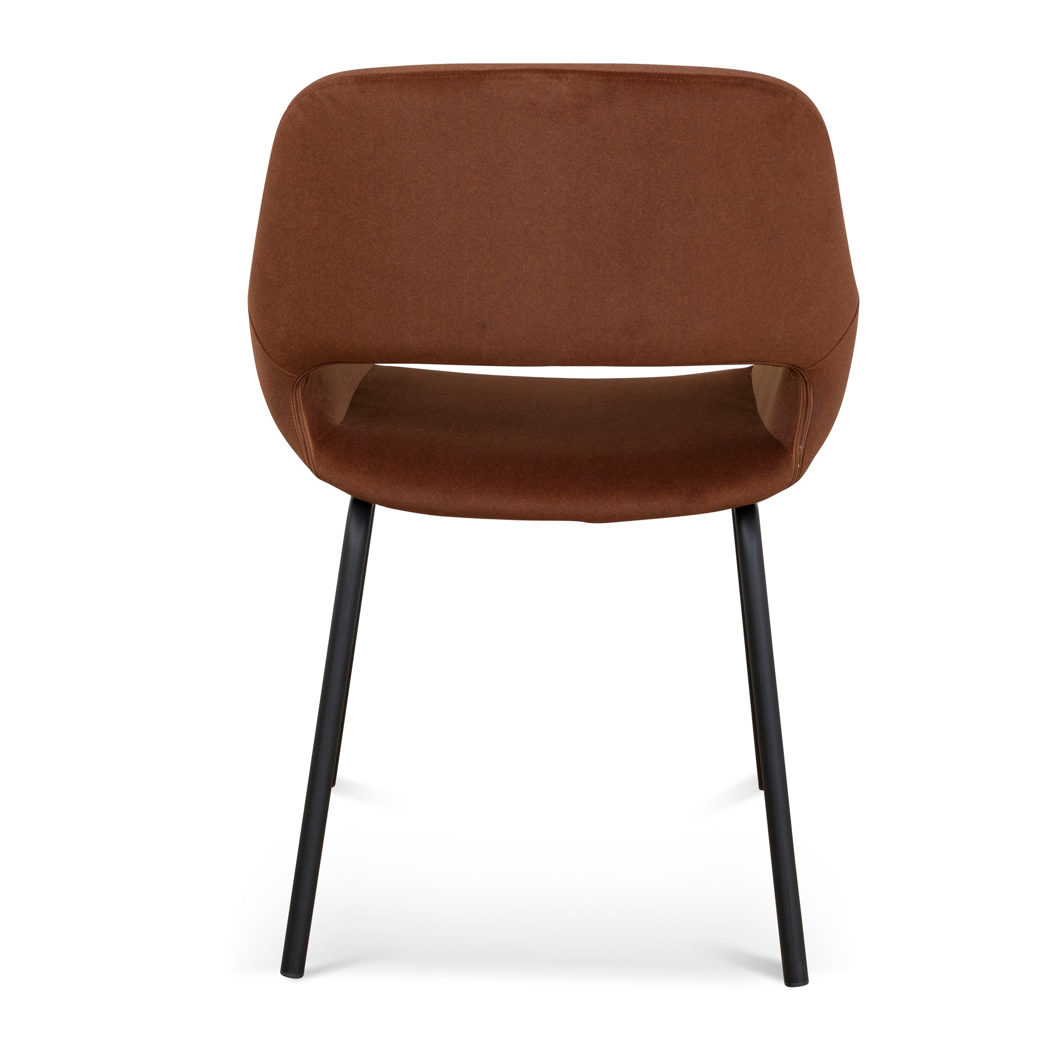 Black Verona Dining Chair - Burnt Brown Seat (Set of 2)