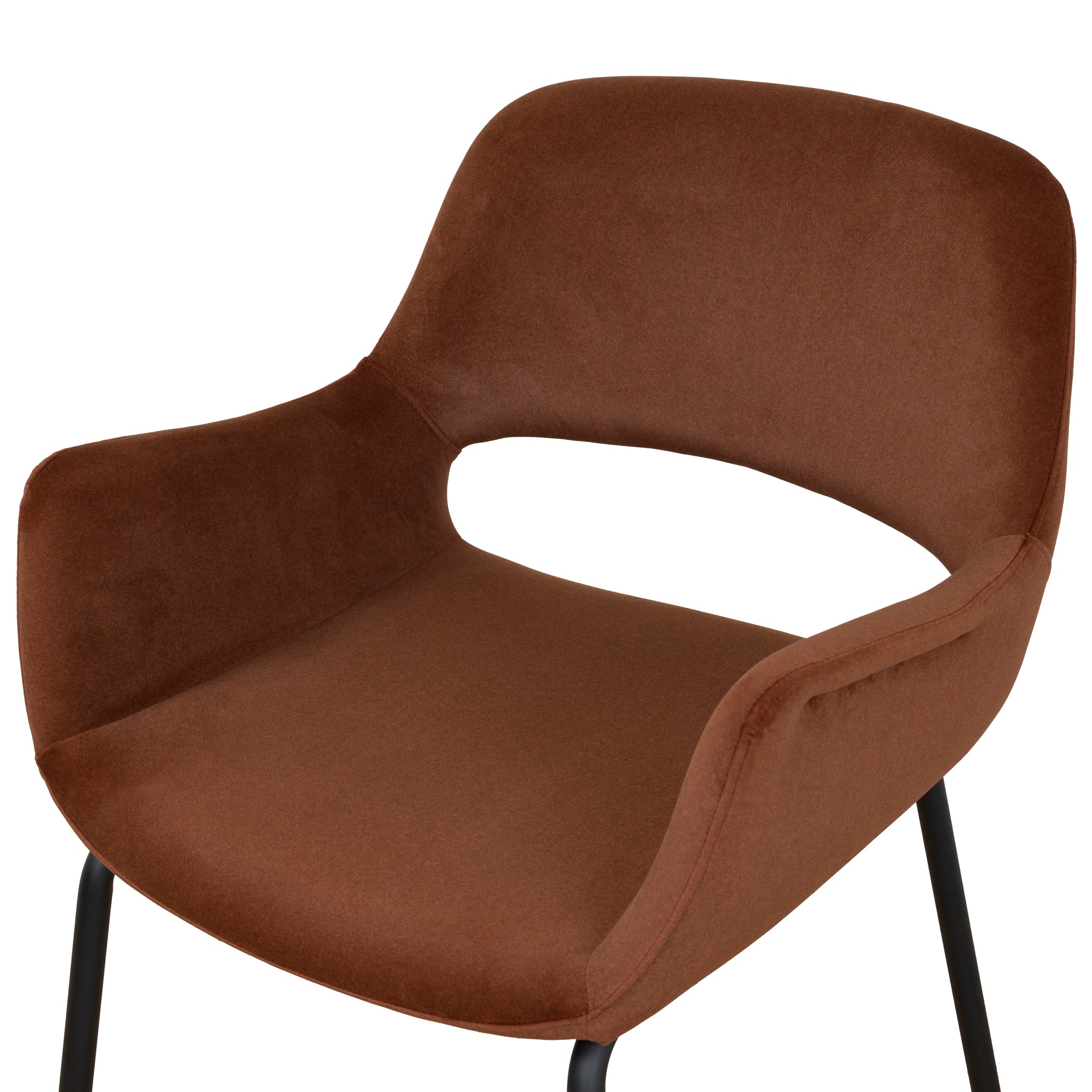 Black Verona Dining Chair - Burnt Brown Seat (Set of 2)