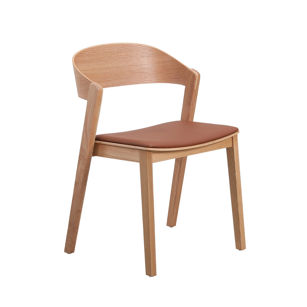 Natural Verona Dining Chair - Brown Seat (Set of 2)