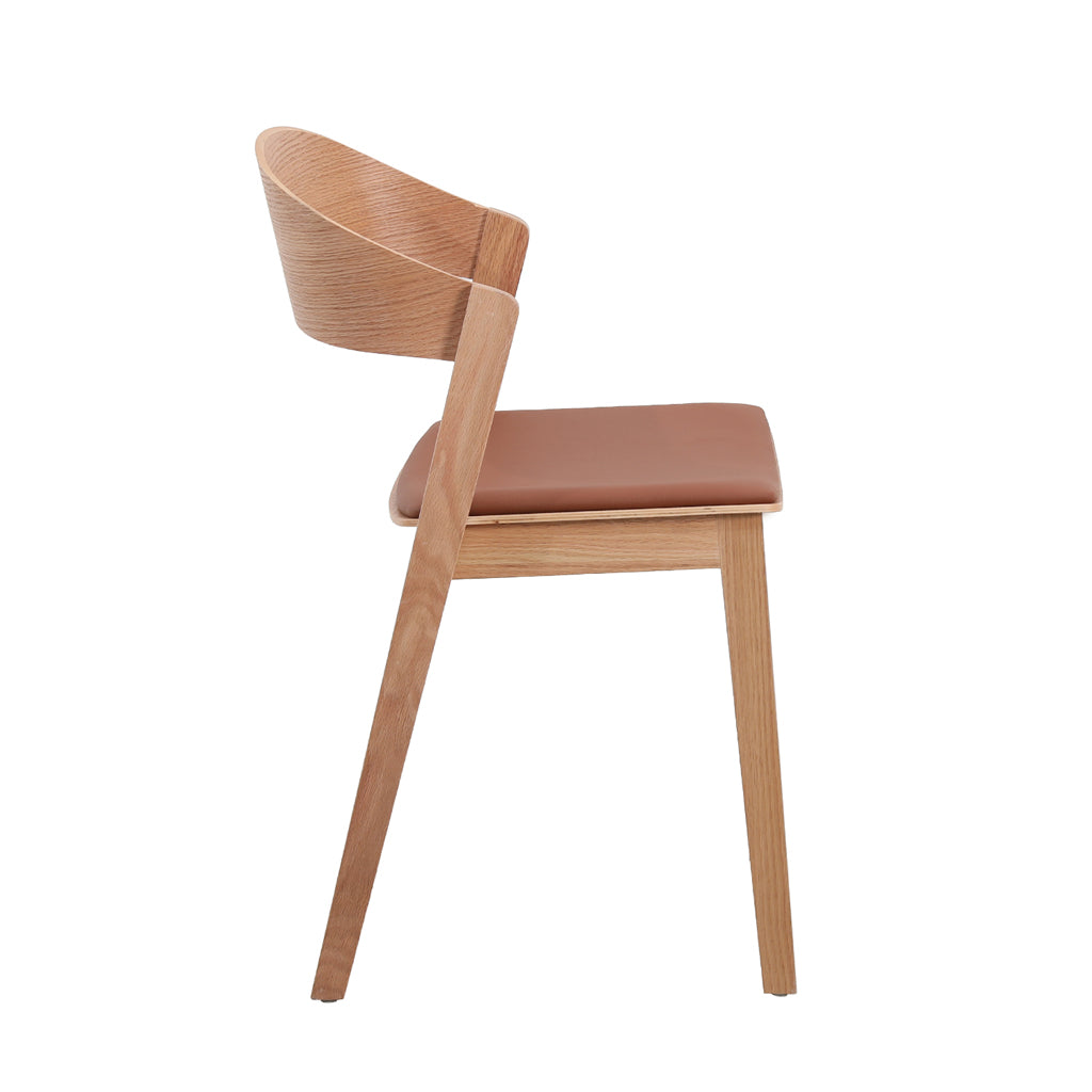 Natural Verona Dining Chair - Brown Seat (Set of 2)