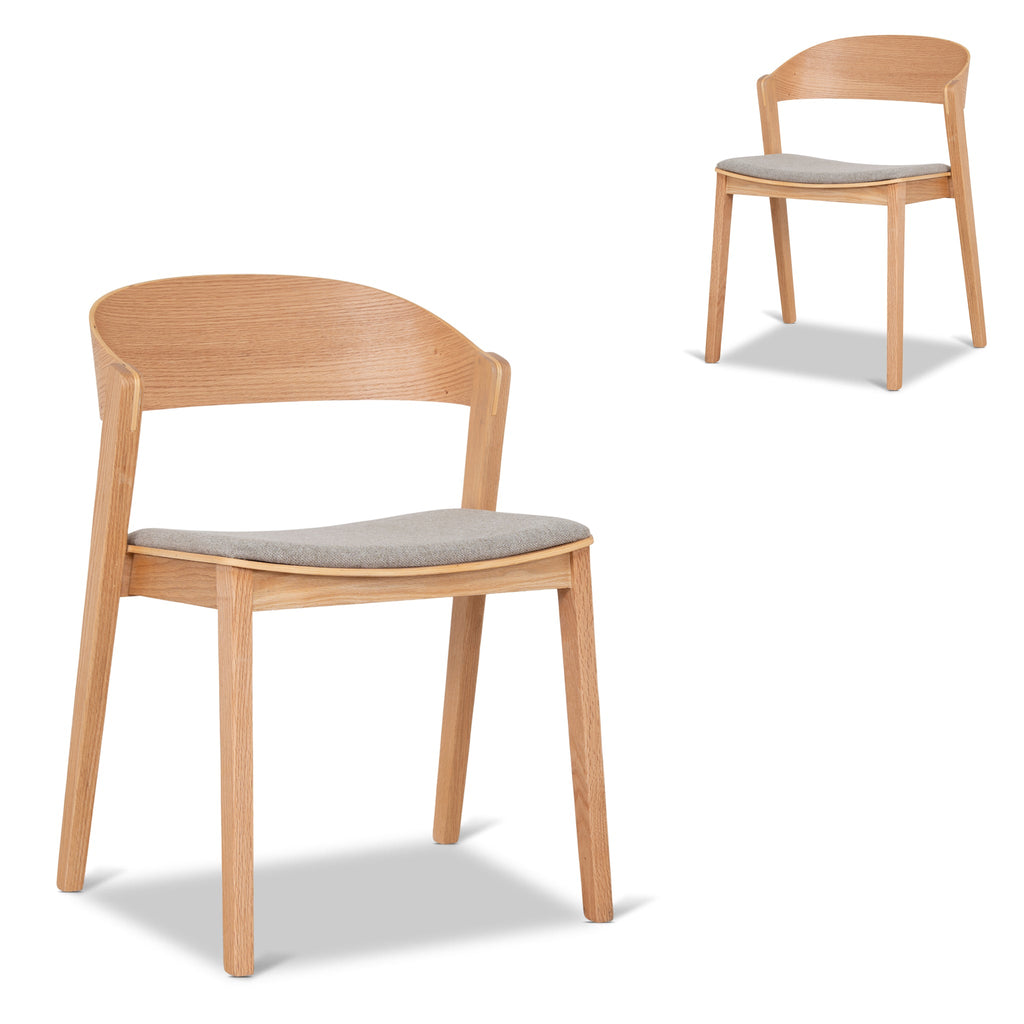 Natural Verona Dining Chair - Grey Seat (Set of 2)