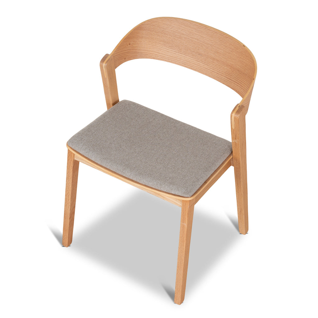 Natural Verona Dining Chair - Grey Seat (Set of 2)