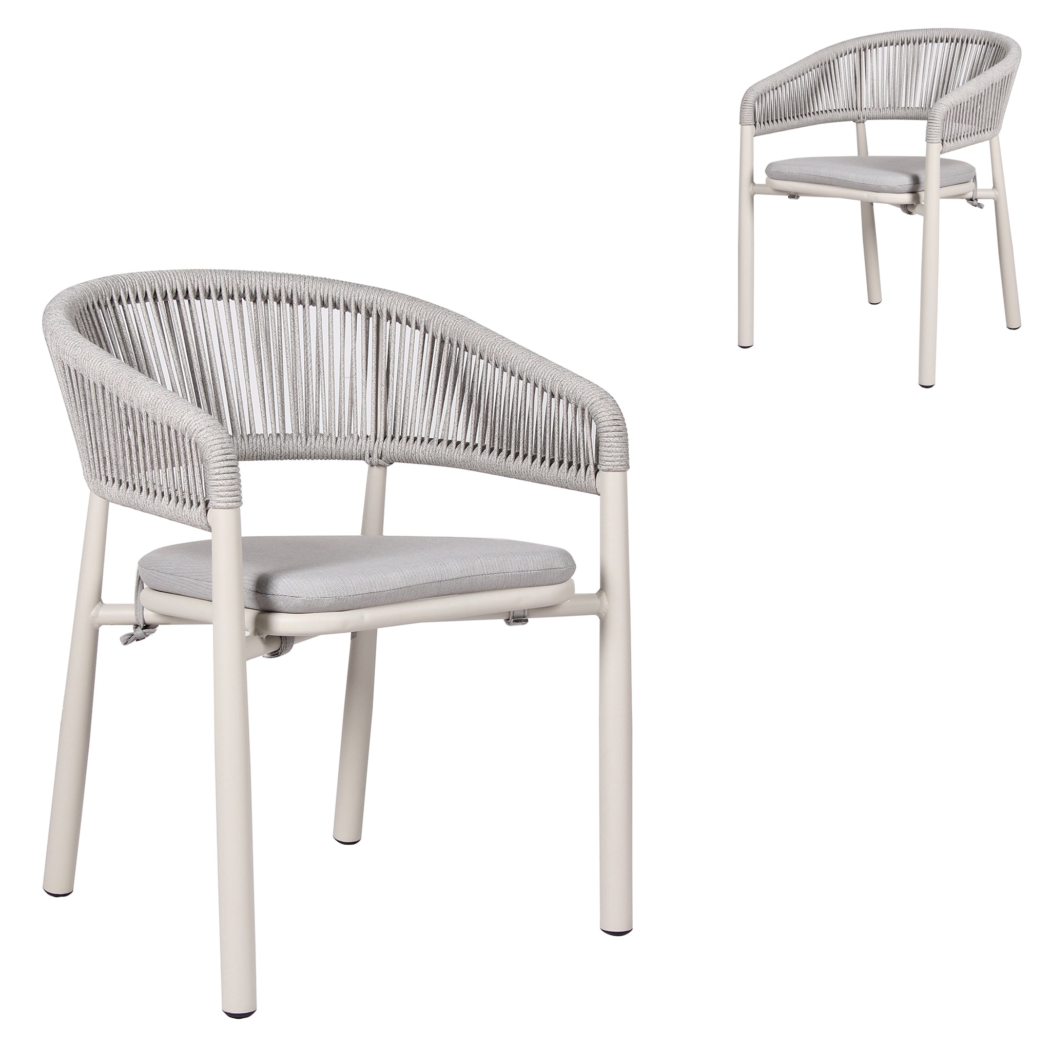 Sand White Outdoor Verona Dining Chair - Light Grey (Set of 2)
