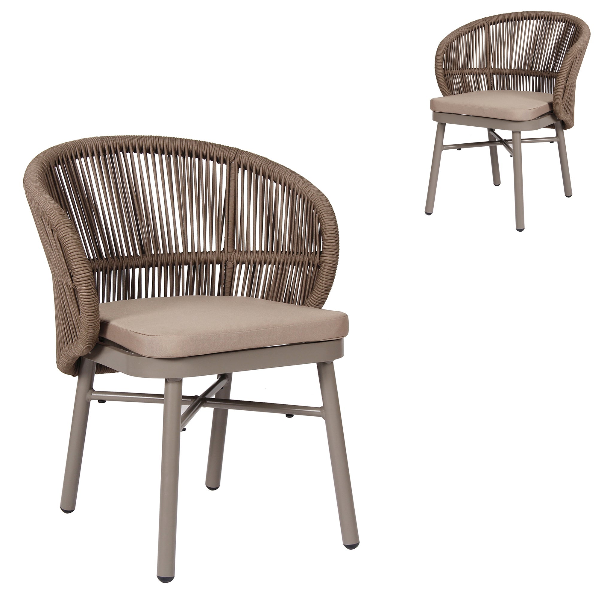 Beige Outdoor Verona Dining Chair - Brown (Set of 2)