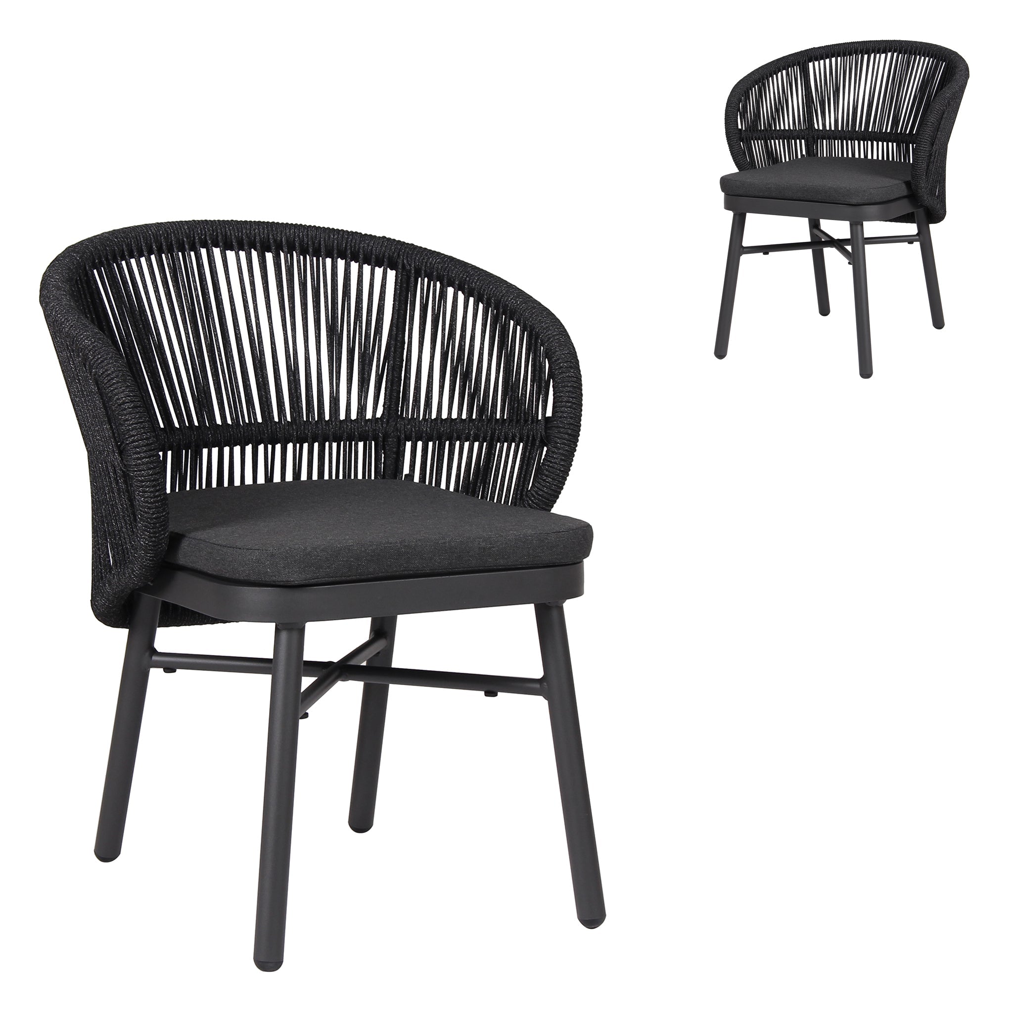 Outdoor Verona Dining Chair - Charcoal (Set of 2)