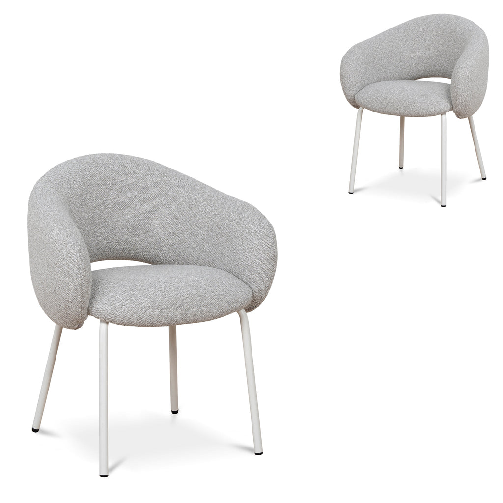 White Verona Dining Chair - Clay Grey (Set of 2)