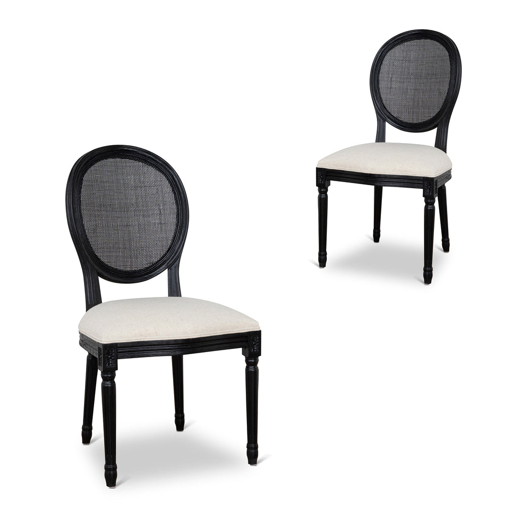 Black ELM Verona Dining Chair - Dawn Beige (Set of 2)