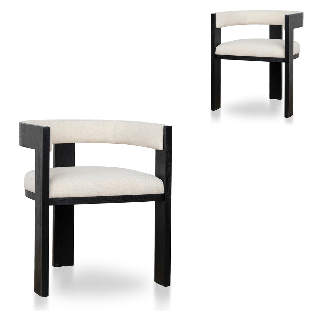 Black ELM Verona Dining Chair - Dawn Beige (Set of 2)