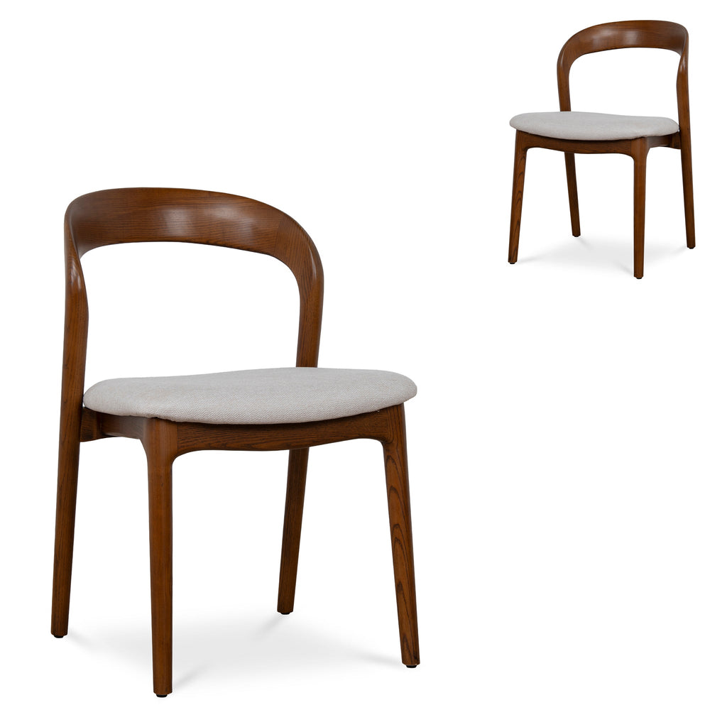 Walnut Verona Dining Chair - Naxos Beige (Set of 2)
