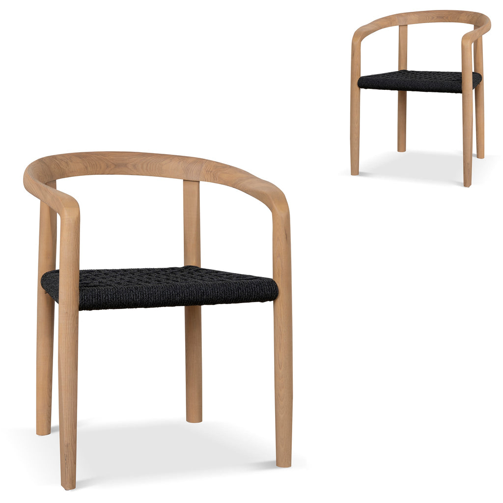 Natural Verona Dining Chair - Naxos Charcoal Rope (Set of 2)