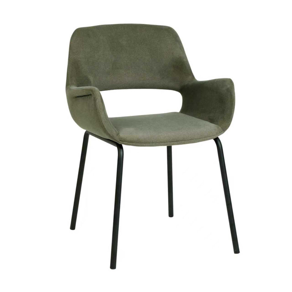 Black Verona Dining Chair - Dark Moss Green (Set of 2)