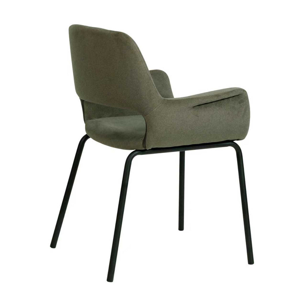 Black Verona Dining Chair - Dark Moss Green (Set of 2)