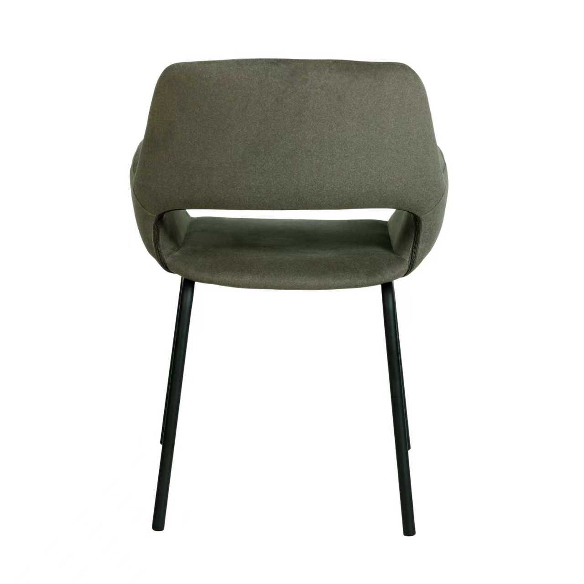 Black Verona Dining Chair - Dark Moss Green (Set of 2)
