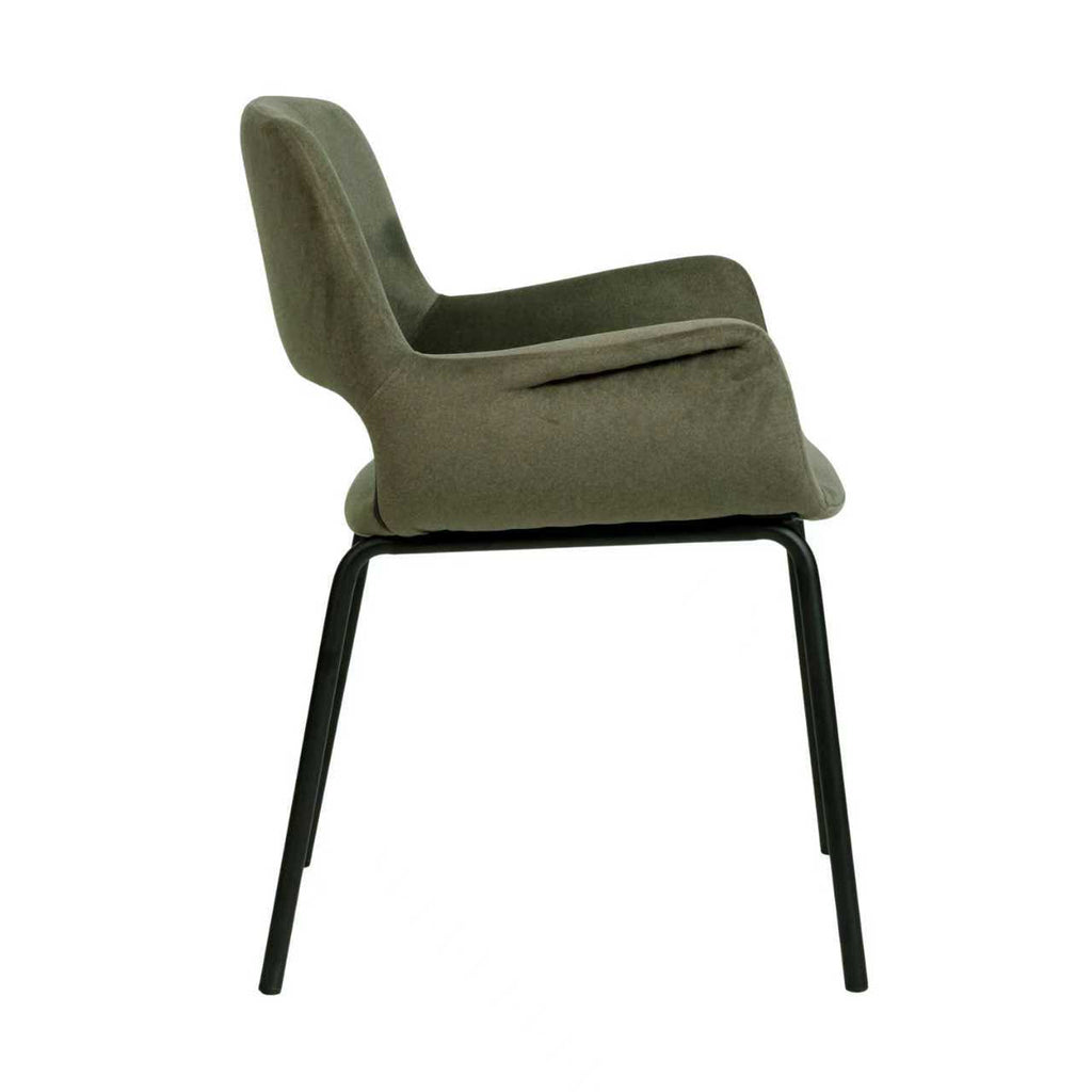Black Verona Dining Chair - Dark Moss Green (Set of 2)