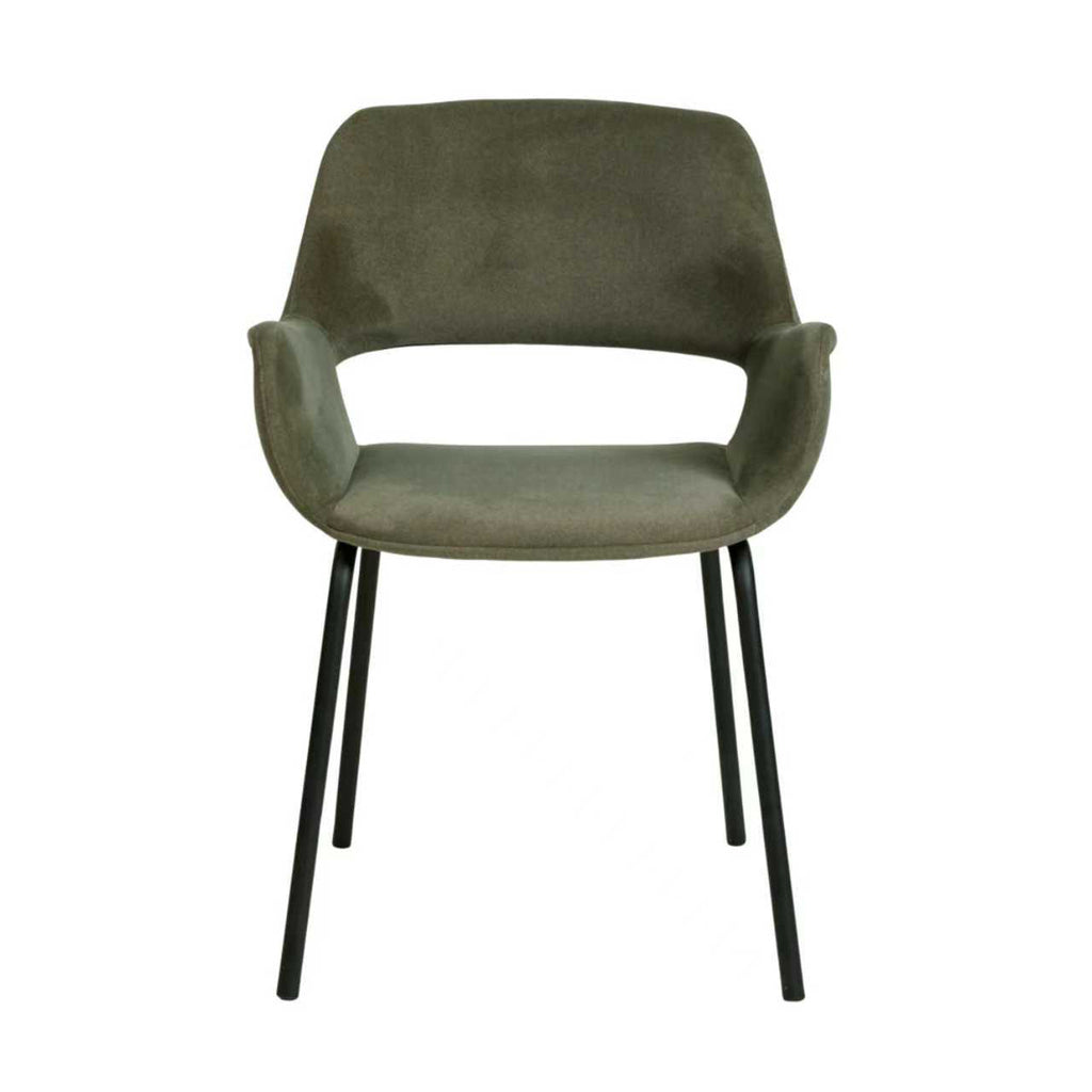 Black Verona Dining Chair - Dark Moss Green (Set of 2)