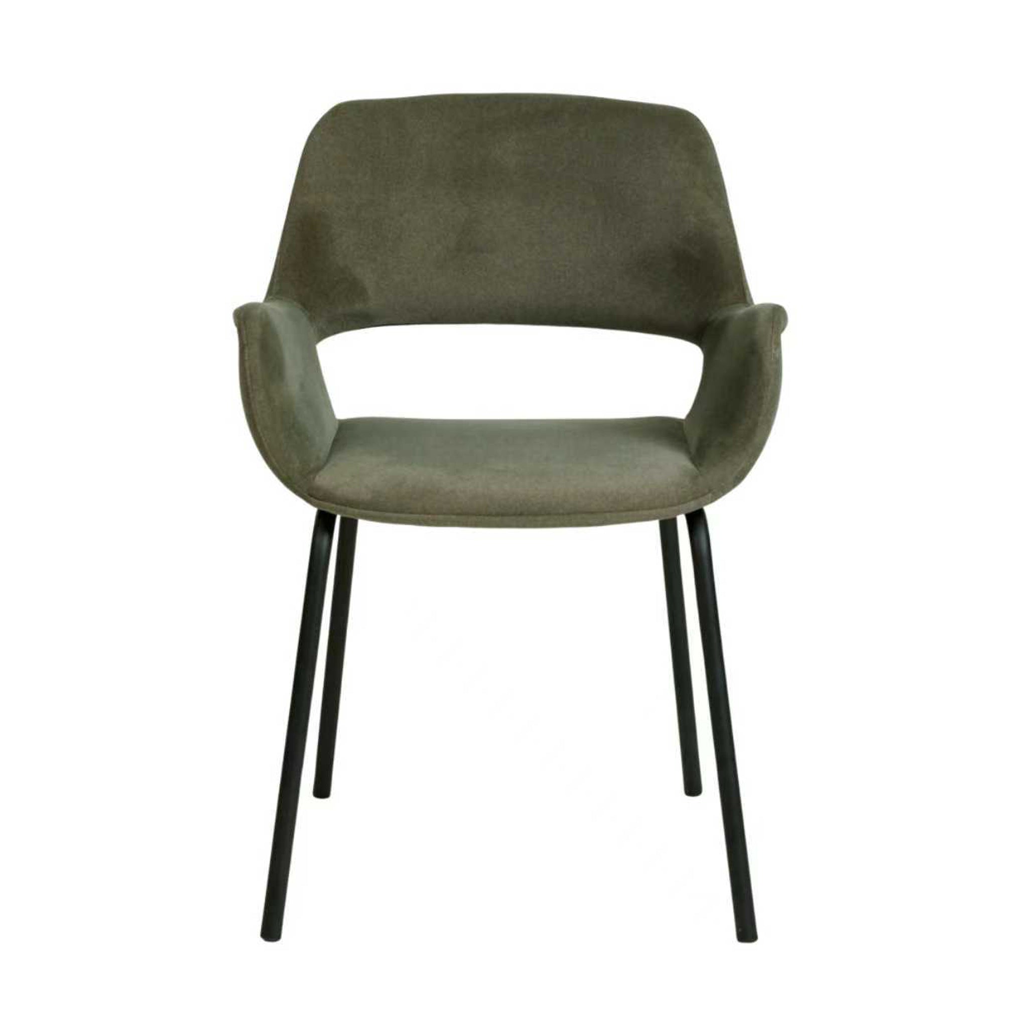 Black Verona Dining Chair - Dark Moss Green (Set of 2)