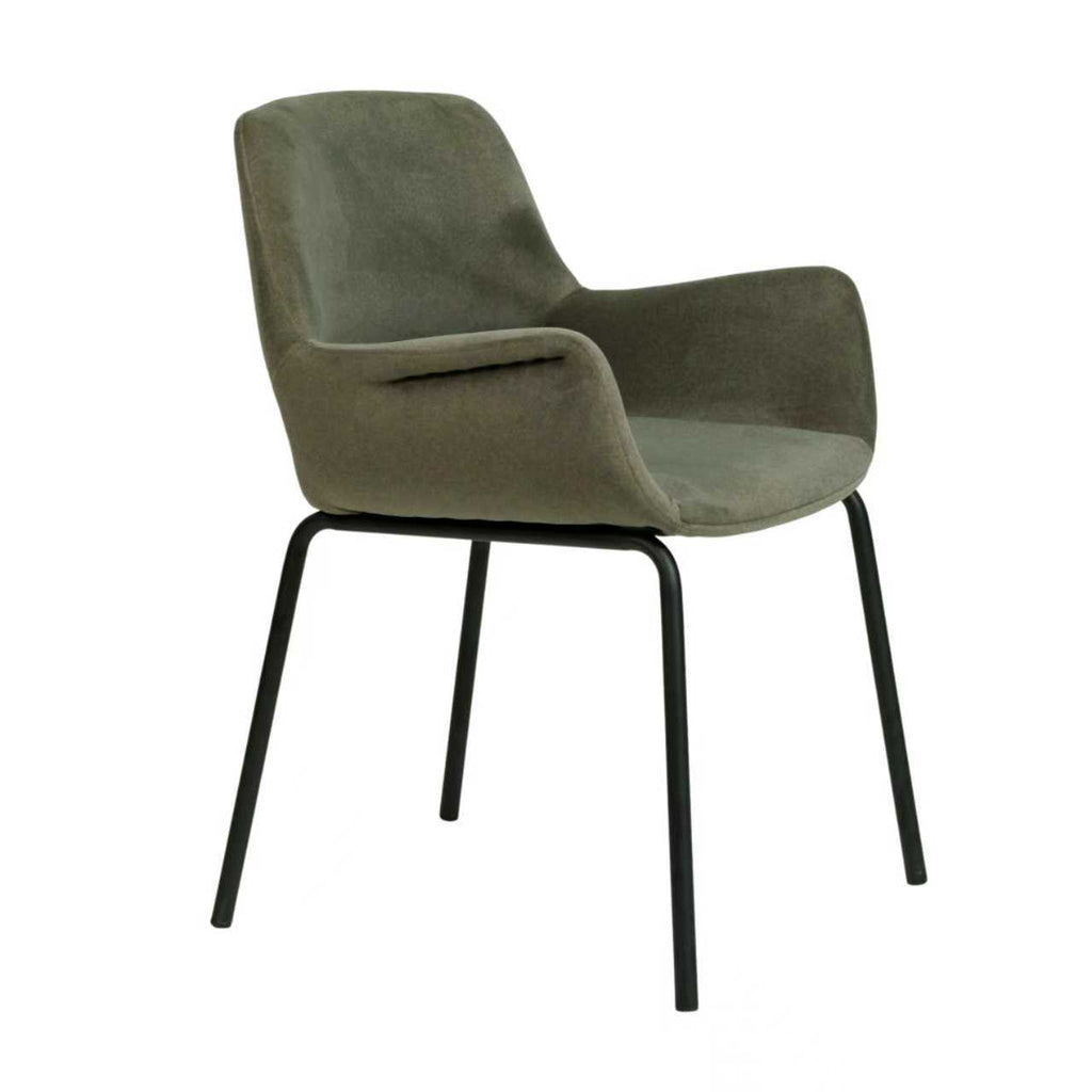 Black Verona Dining Chair - Dark Moss Green (Set of 2)