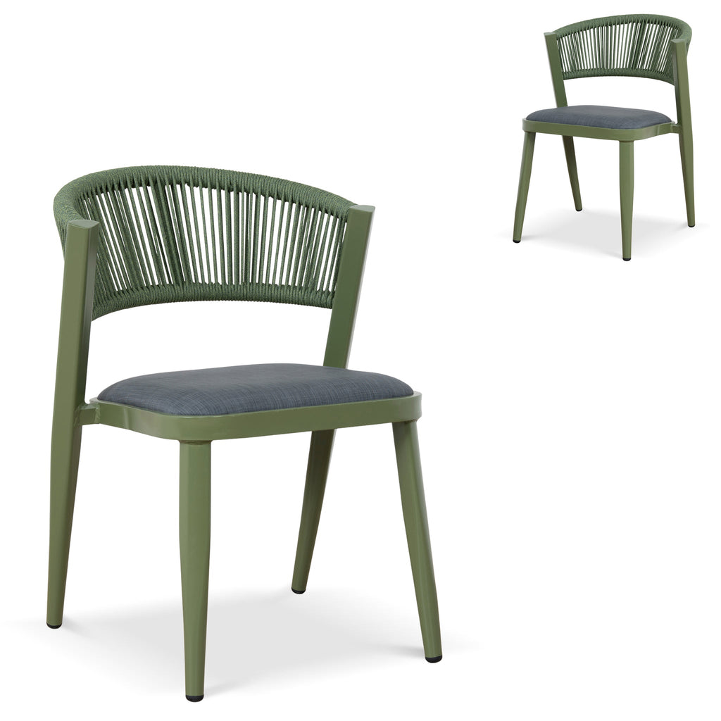 Army Green Outdoor Verona Dining Chair - Grey (Set of 2)