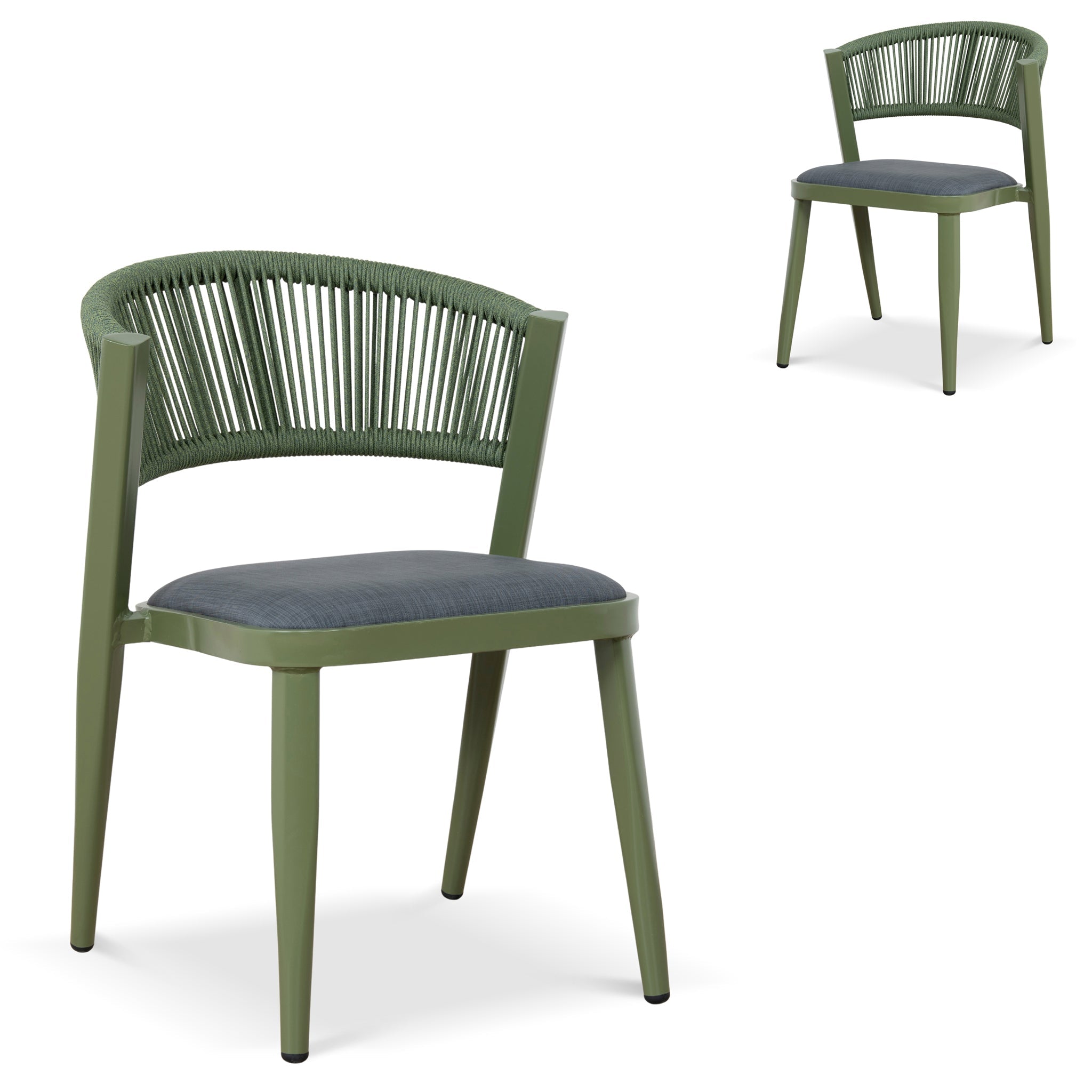 Army Green Outdoor Verona Dining Chair - Grey (Set of 2)