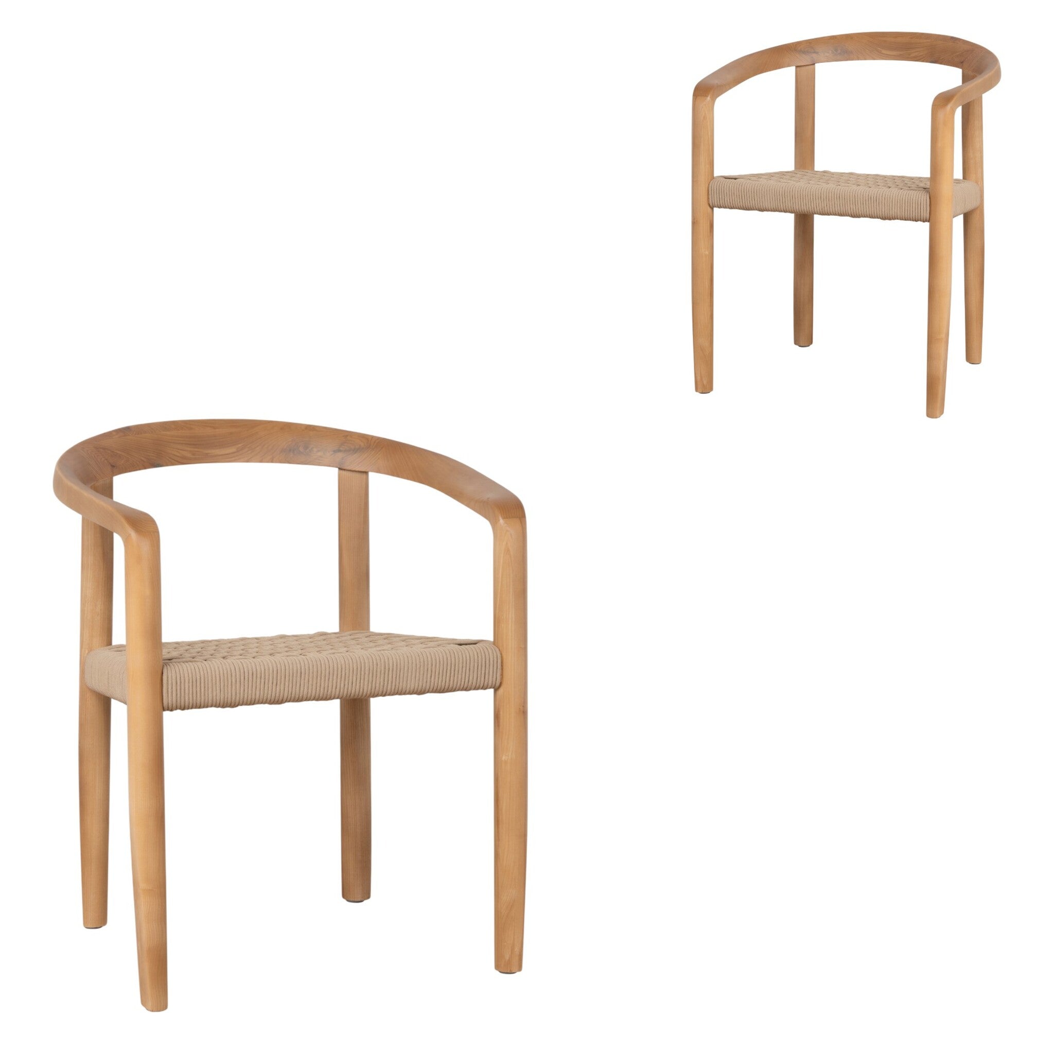 Natural Verona Dining Chair - Naxos Latte Rope (Set of 2)