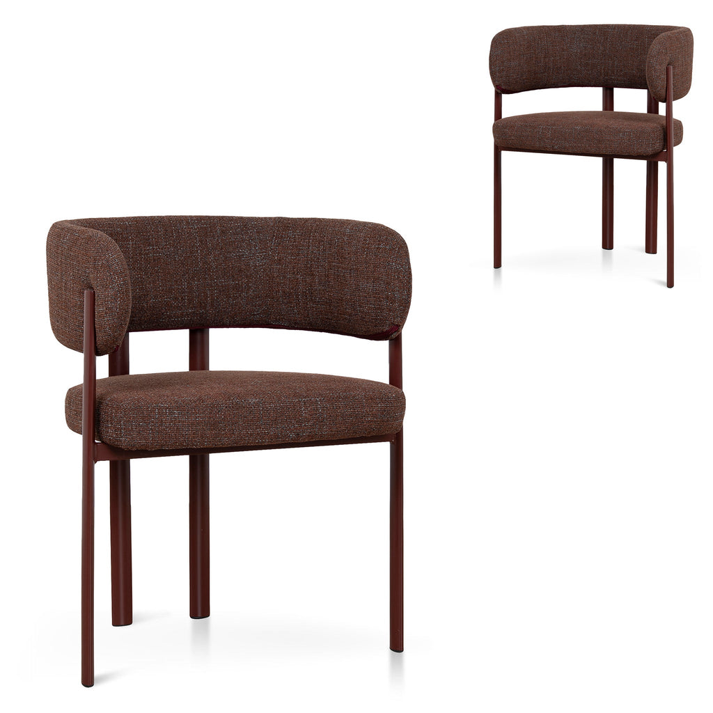 Dark Red Verona Dining Chair - Moss Brown (Set of 2)
