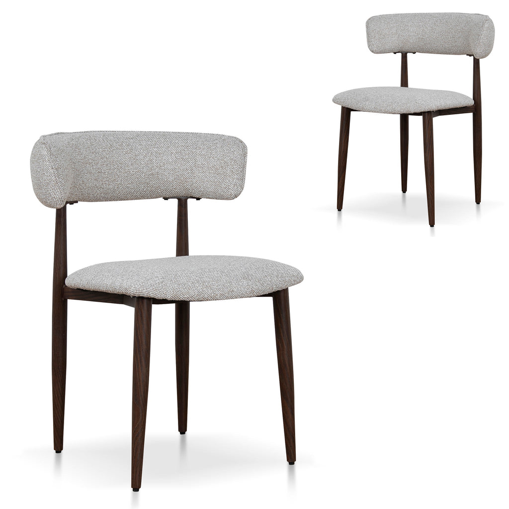 Walnut Verona Dining Chair - Clay Beige (Set of 2)