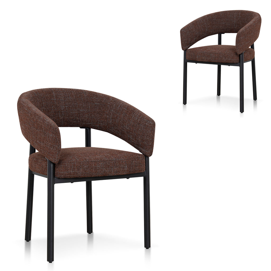 Black Verona Dining Chair - Moss Brown (Set of 2)