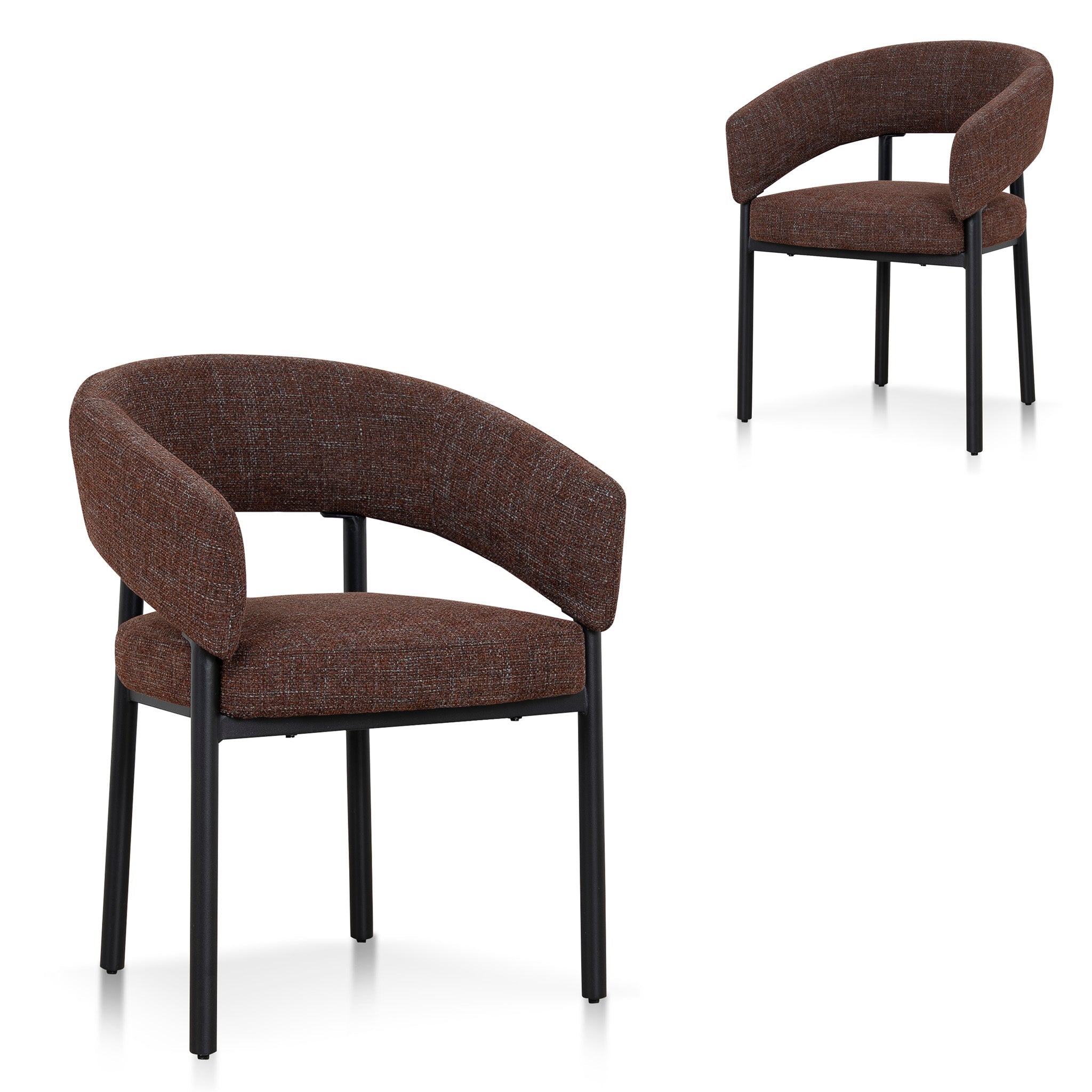 Black Verona Dining Chair - Moss Brown (Set of 2)