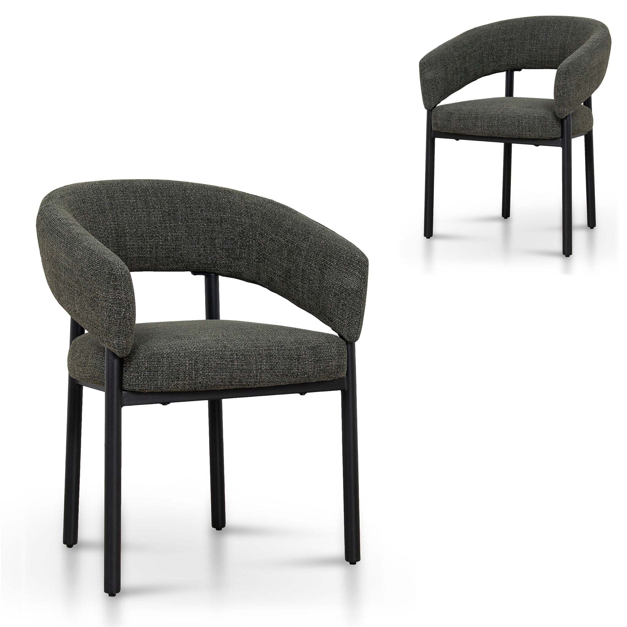 Black Verona Dining Chair - Kaitoke Green (Set of 2)
