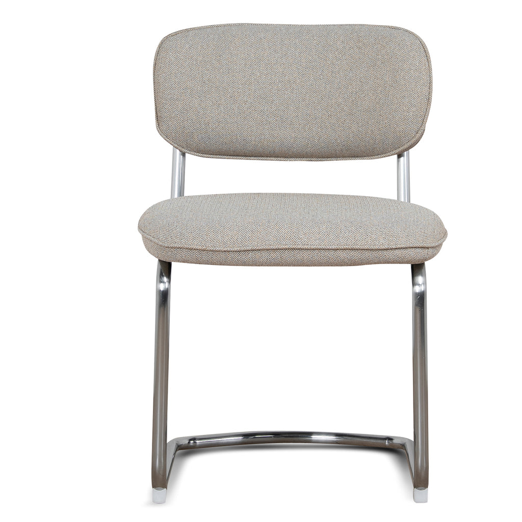 Chrome Verona Dining Chair - Henry Beige (Set of 2)