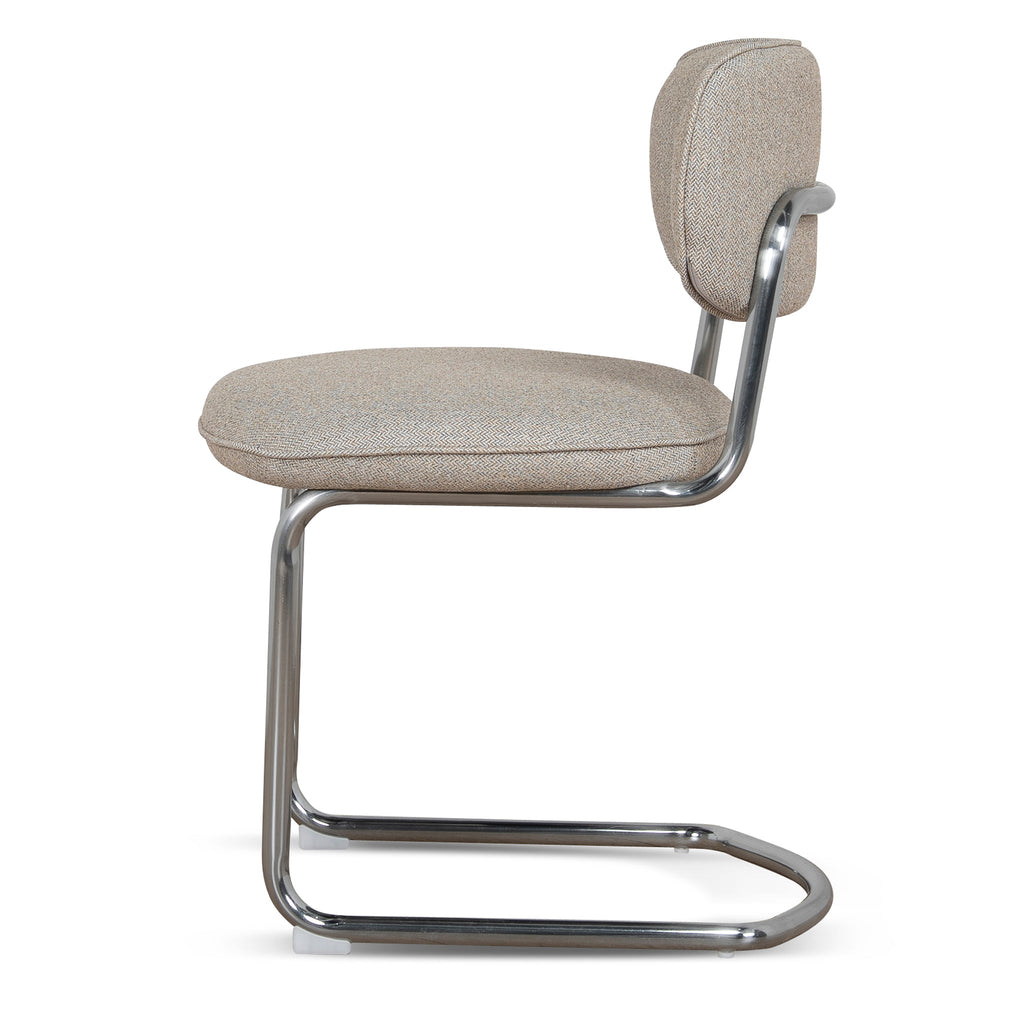 Chrome Verona Dining Chair - Henry Beige (Set of 2)