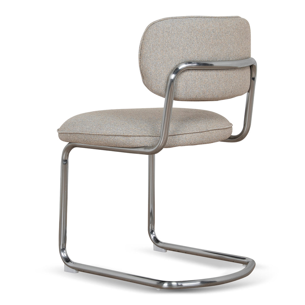 Chrome Verona Dining Chair - Henry Beige (Set of 2)