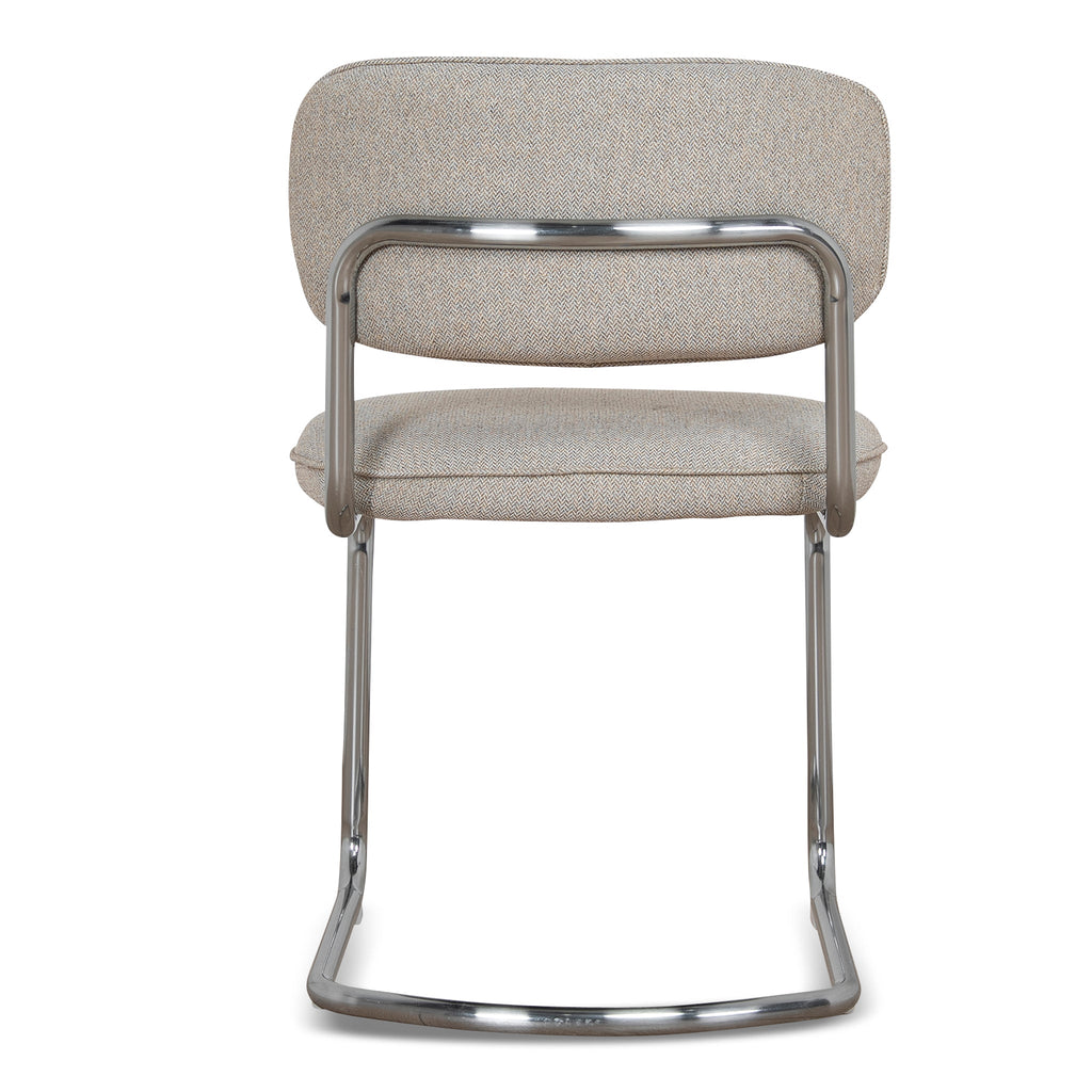 Chrome Verona Dining Chair - Henry Beige (Set of 2)