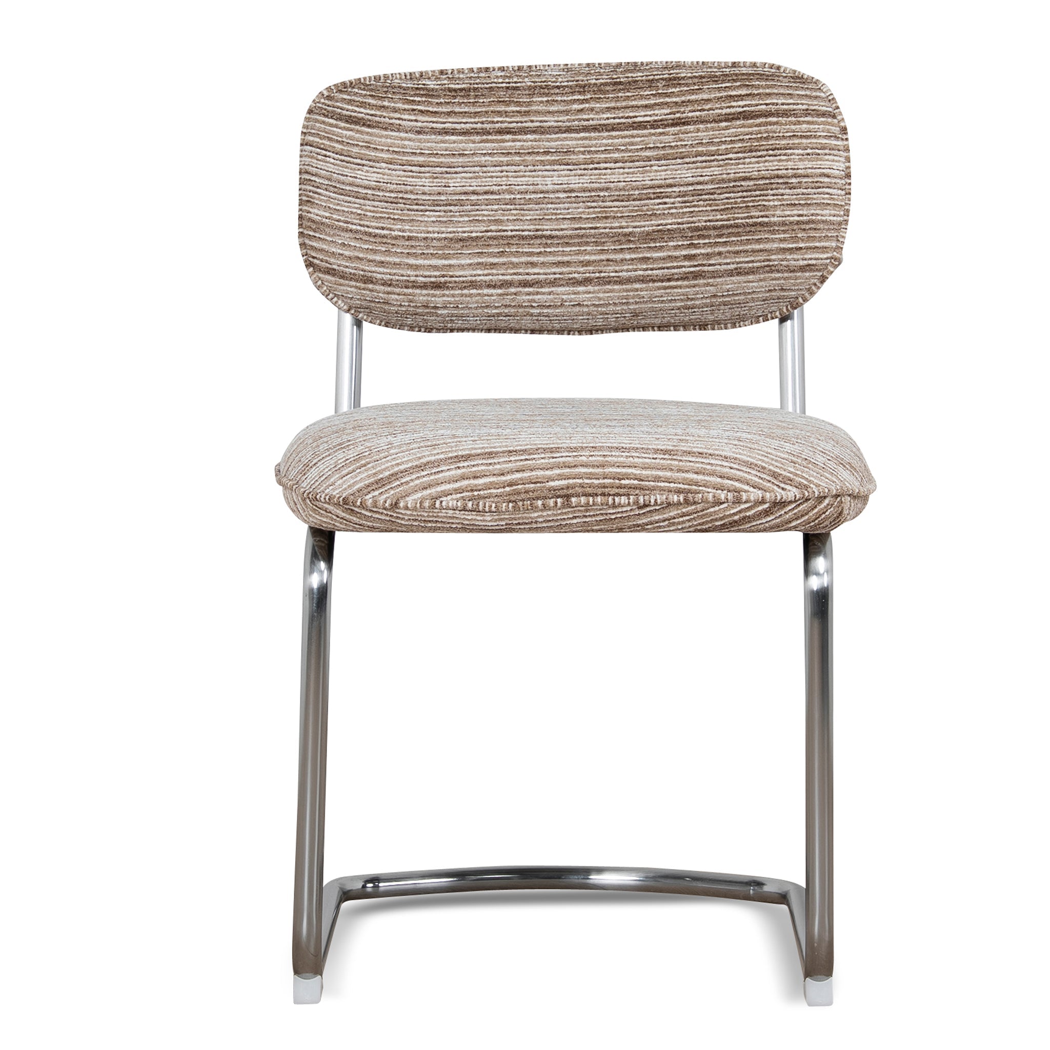 Chrome Verona Dining Chair - Coconut Stripe (Set of 2)