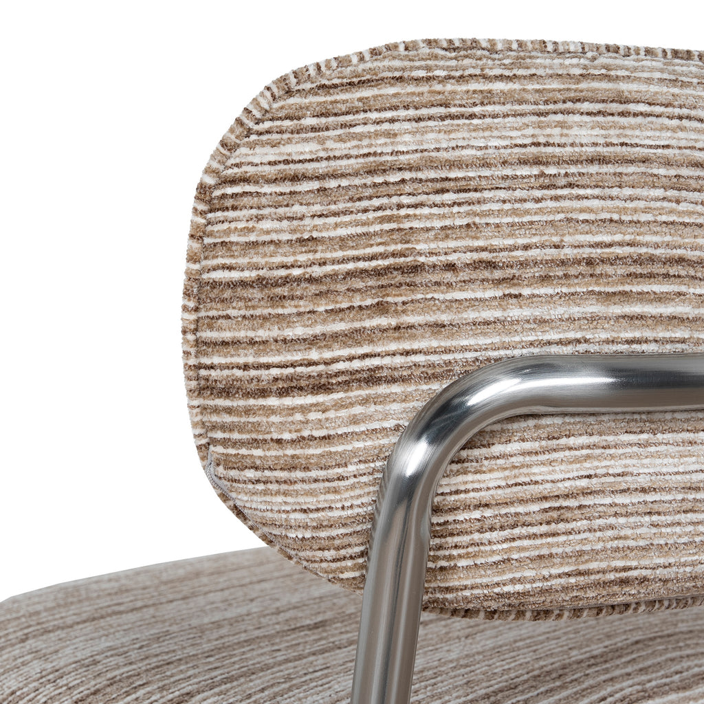 Chrome Verona Dining Chair - Coconut Stripe (Set of 2)