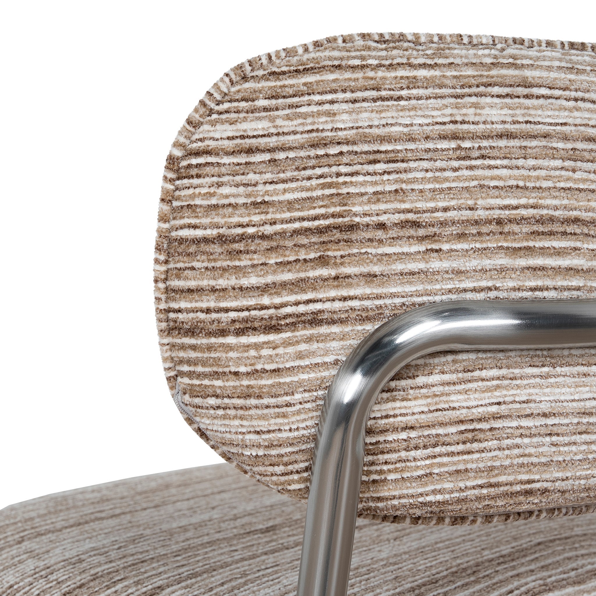 Chrome Verona Dining Chair - Coconut Stripe (Set of 2)