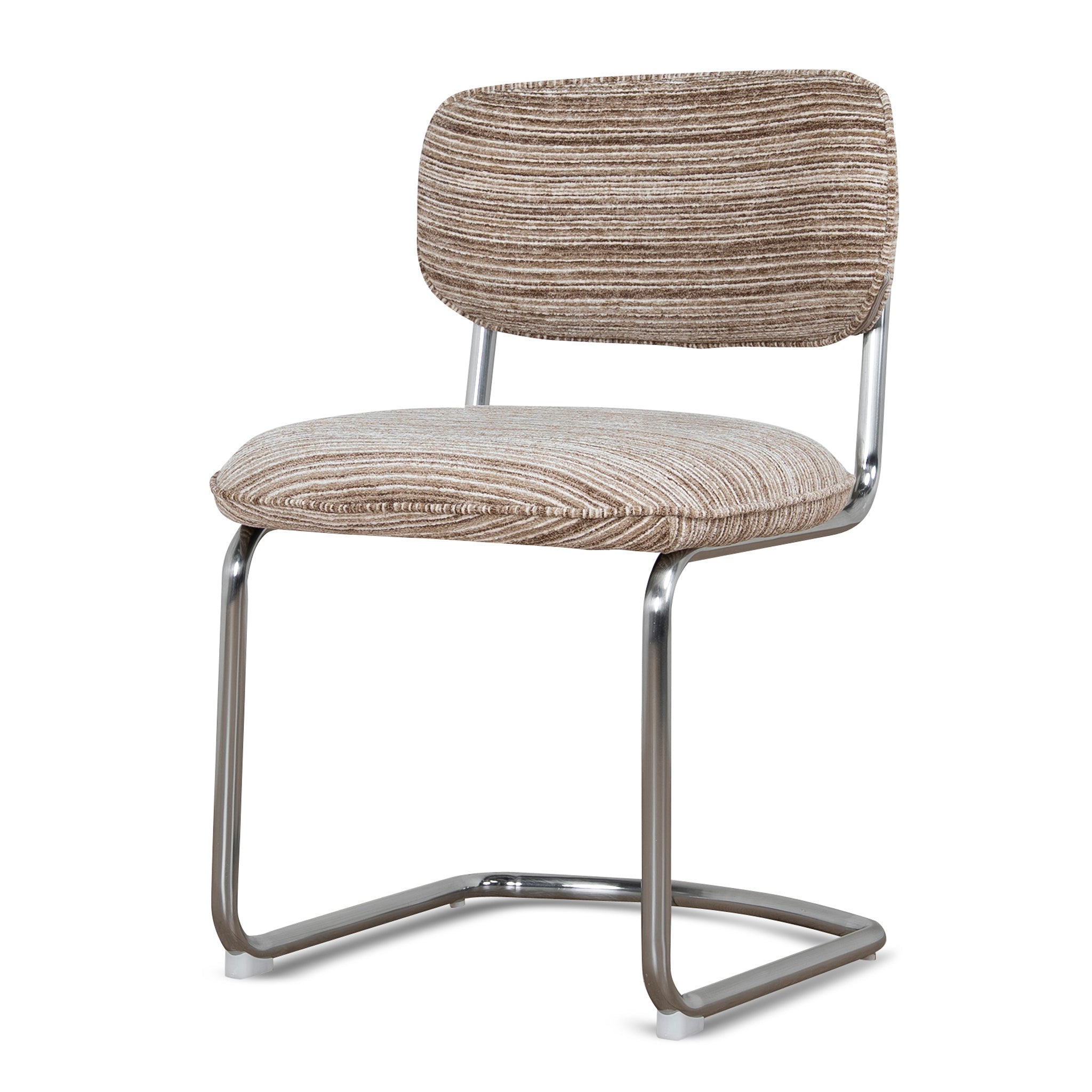 Chrome Verona Dining Chair - Coconut Stripe (Set of 2)