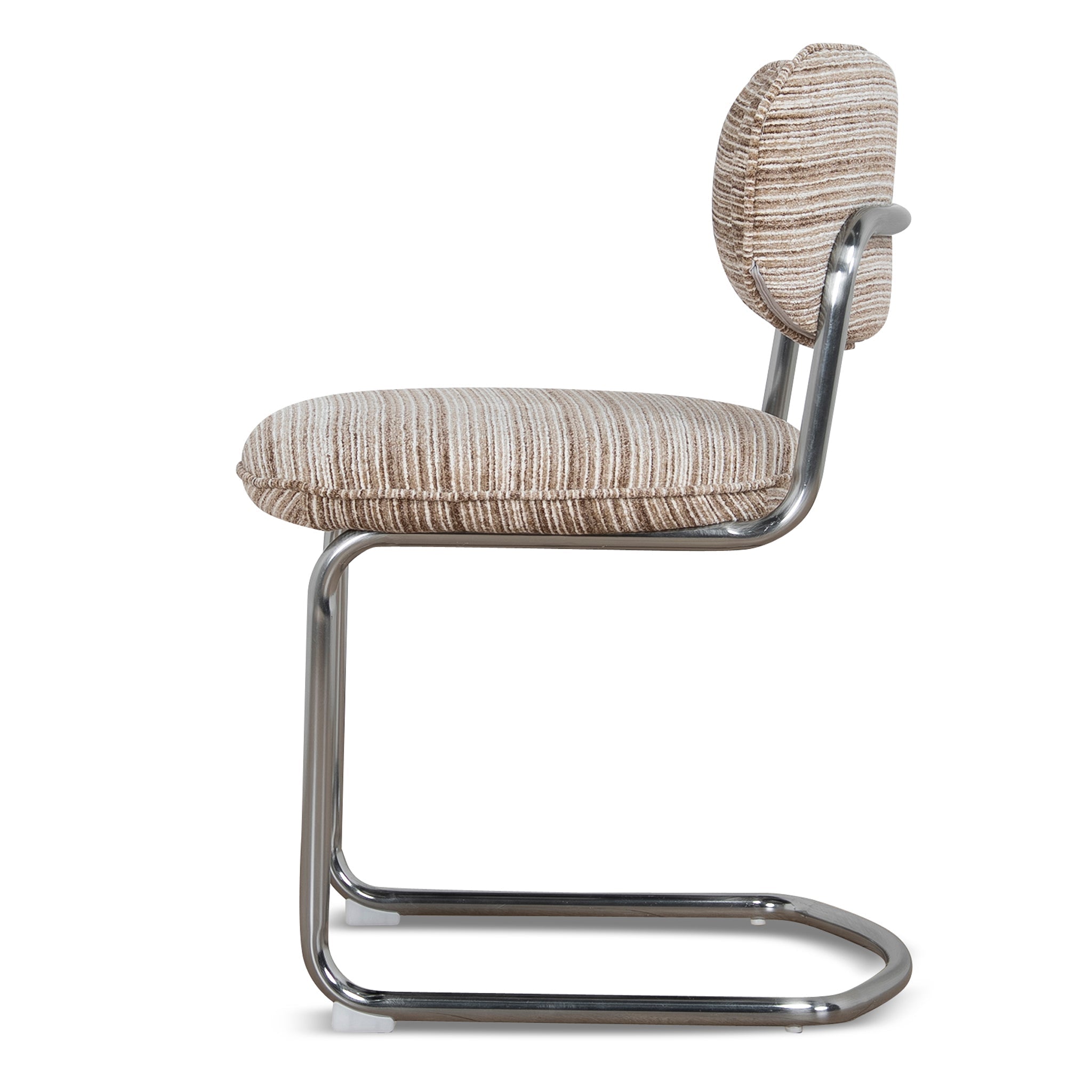 Chrome Verona Dining Chair - Coconut Stripe (Set of 2)