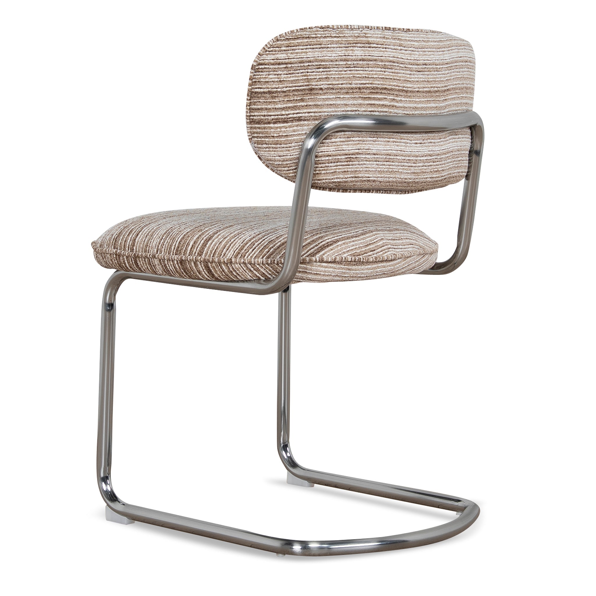 Chrome Verona Dining Chair - Coconut Stripe (Set of 2)