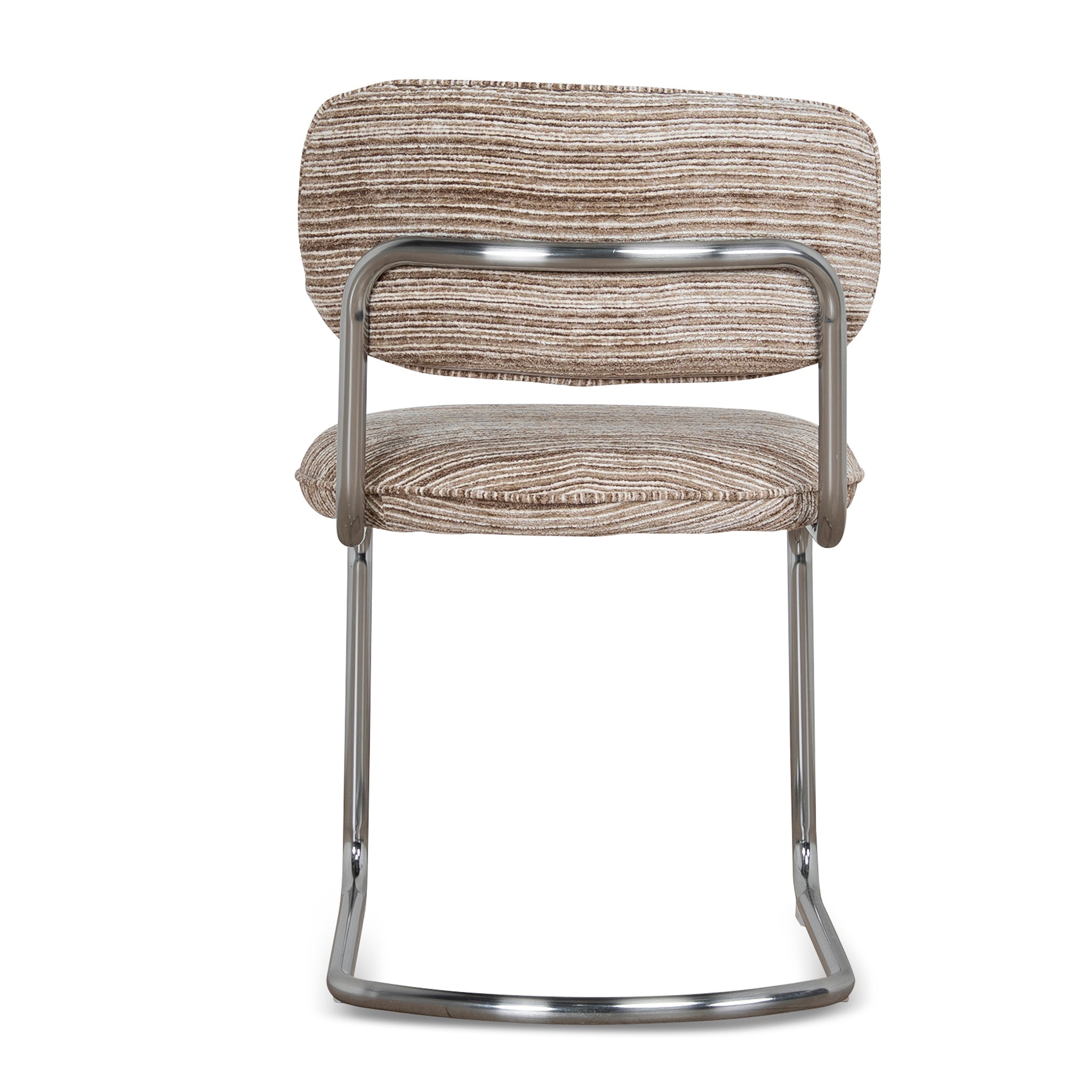 Chrome Verona Dining Chair - Coconut Stripe (Set of 2)