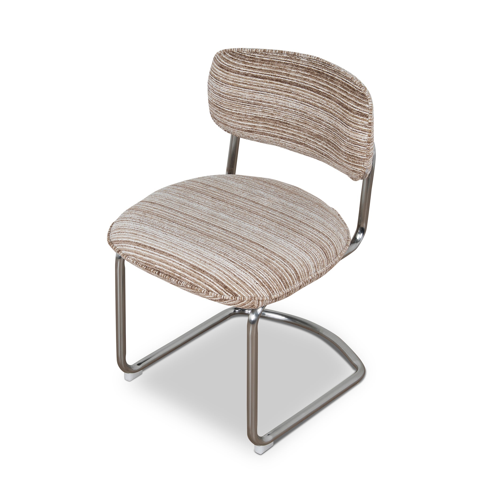 Chrome Verona Dining Chair - Coconut Stripe (Set of 2)